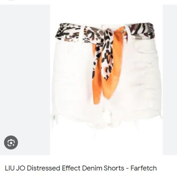 LIU-JO Off-White Destroyed Denim Jeans Shorts 25 $102 - Picture 1 of 5